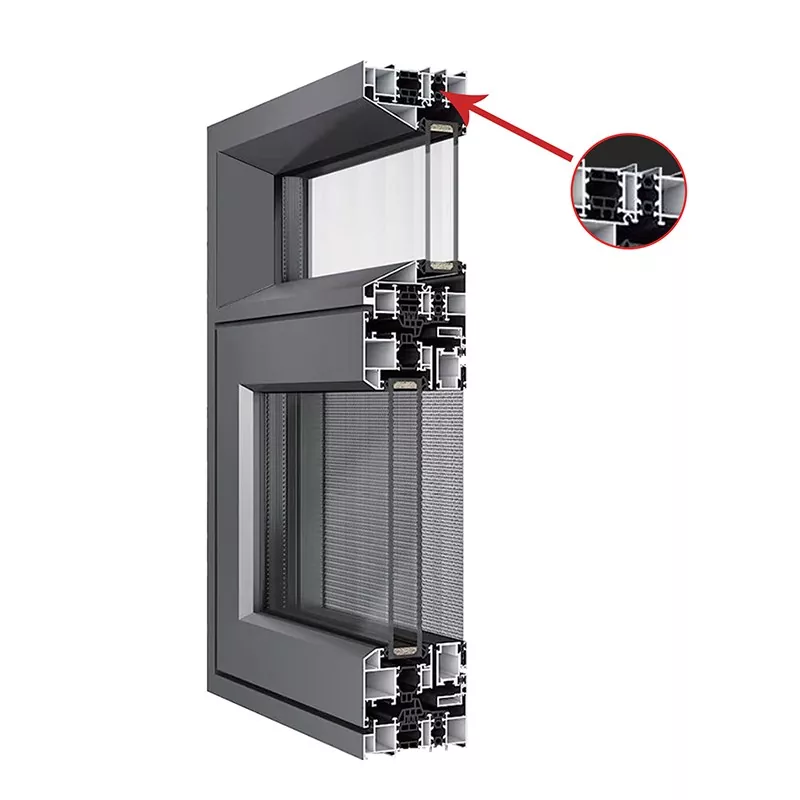 Energiebesparende dubbelglaasd aluminium caosement venster